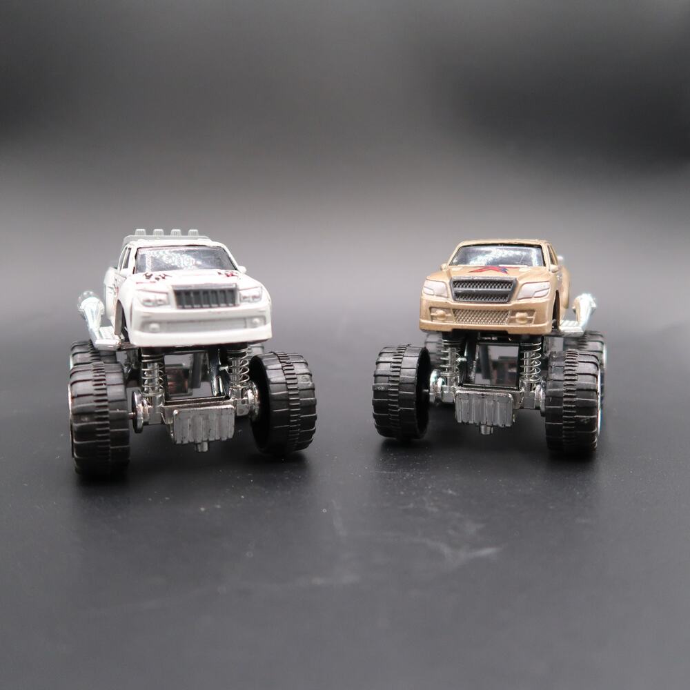 Midwood Brands Toy Monster Trucks 4x4 Set of 2 1:64 Scale Diecast Suspension